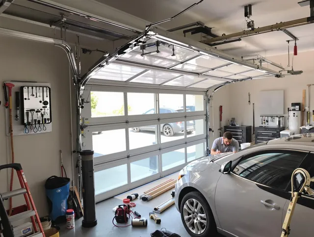 Garage door noise reduction service by Wilton Garage Door Repair in Wilton
